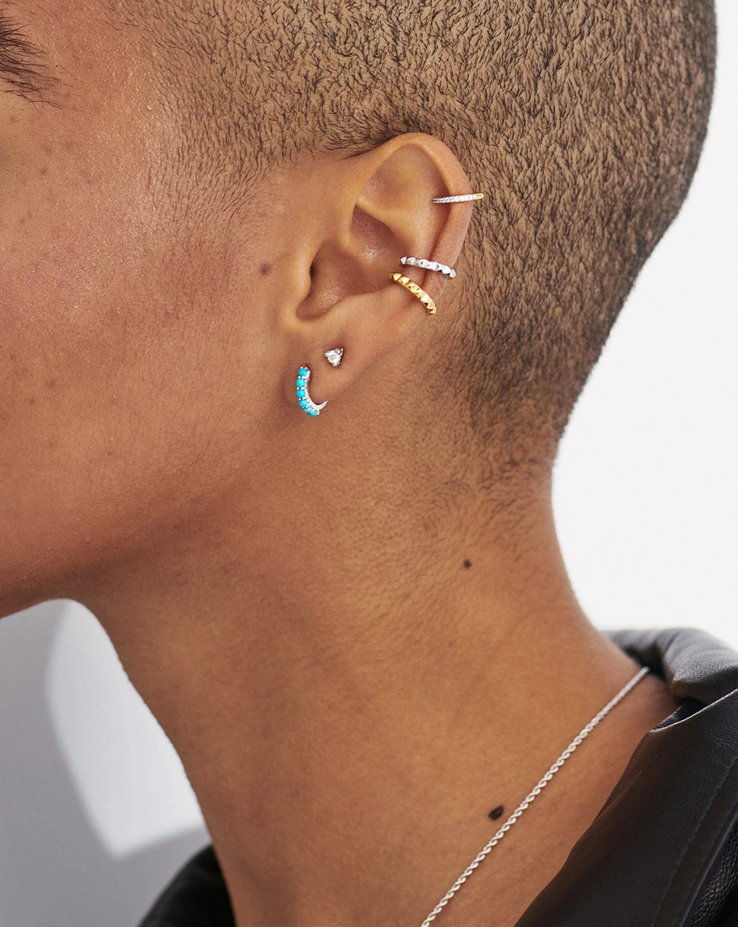 Gemstone Huggies | Sterling Silver/Turquoise