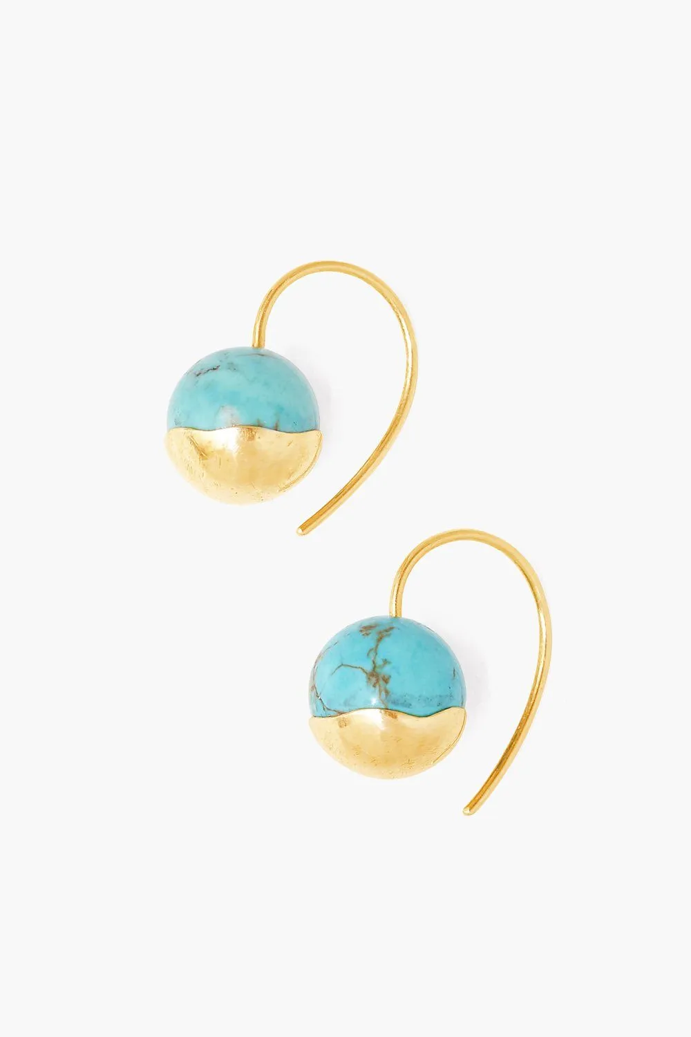 Gold Dipped Turquoise Earrings