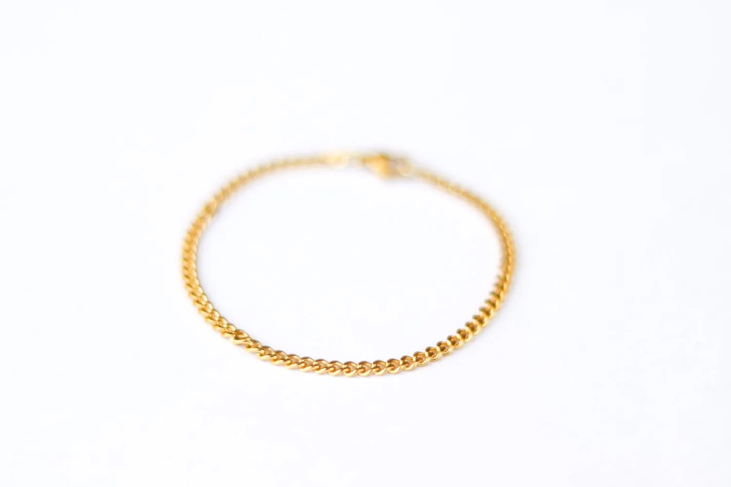 Gold tone links chain bracelet for men, minimalist jewelry for him, Stainless steel