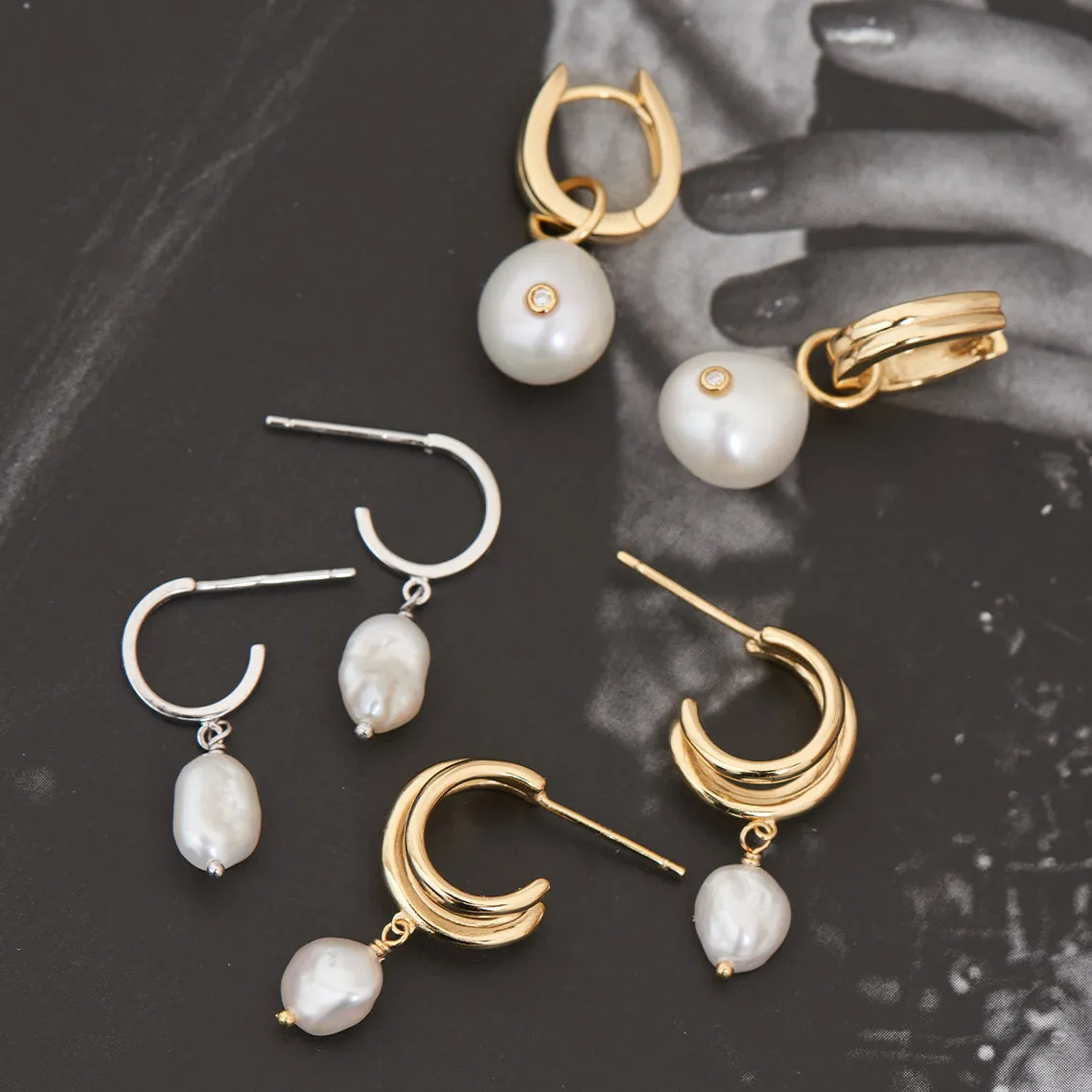 Gold Triple Mini Hoop Earrings