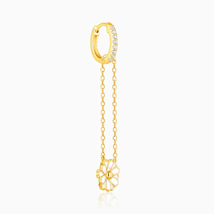 Golden Brahma Kamal Convertible Hoop Earrings