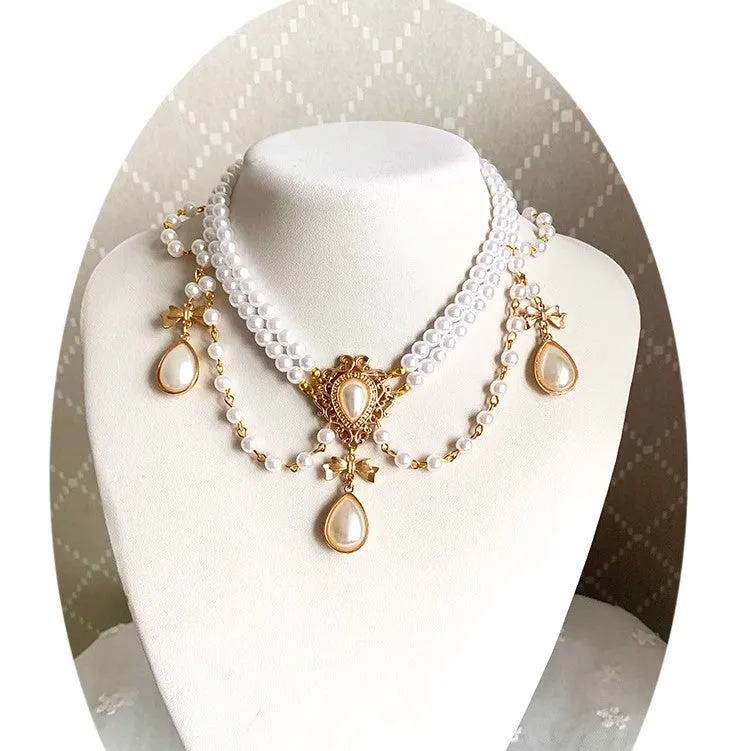 Handmade Royalcore Gemstone Pearl Necklace
