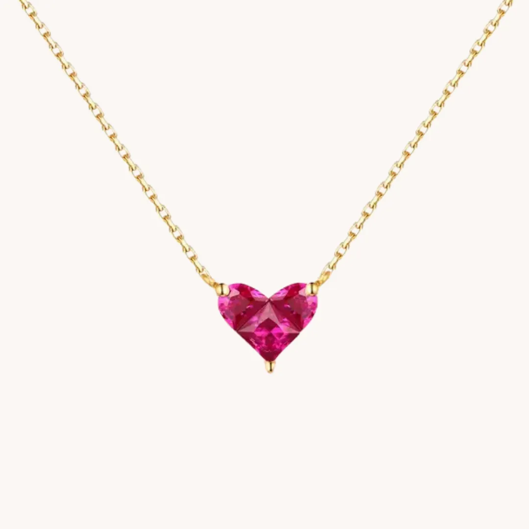 Heart Ruby 14K gold Necklace W.