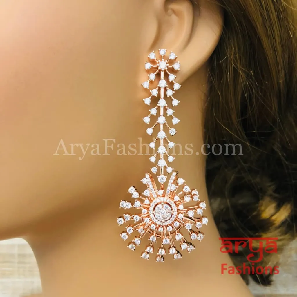Hira CZ Designer Statement Earrings