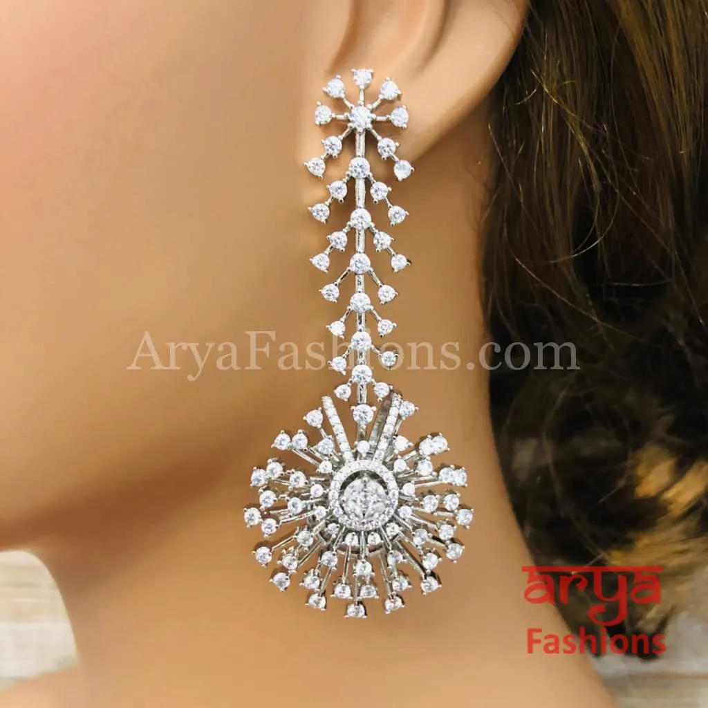Hira CZ Designer Statement Earrings