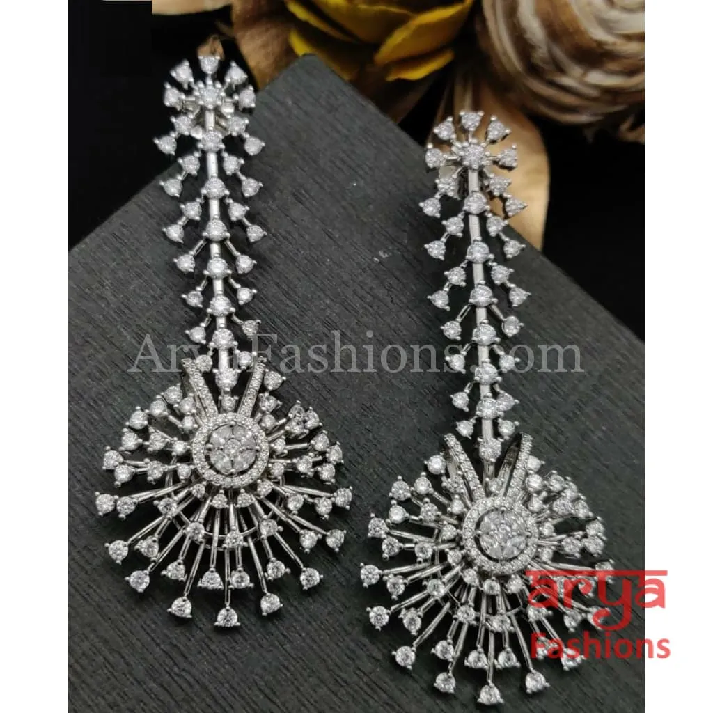 Hira CZ Designer Statement Earrings