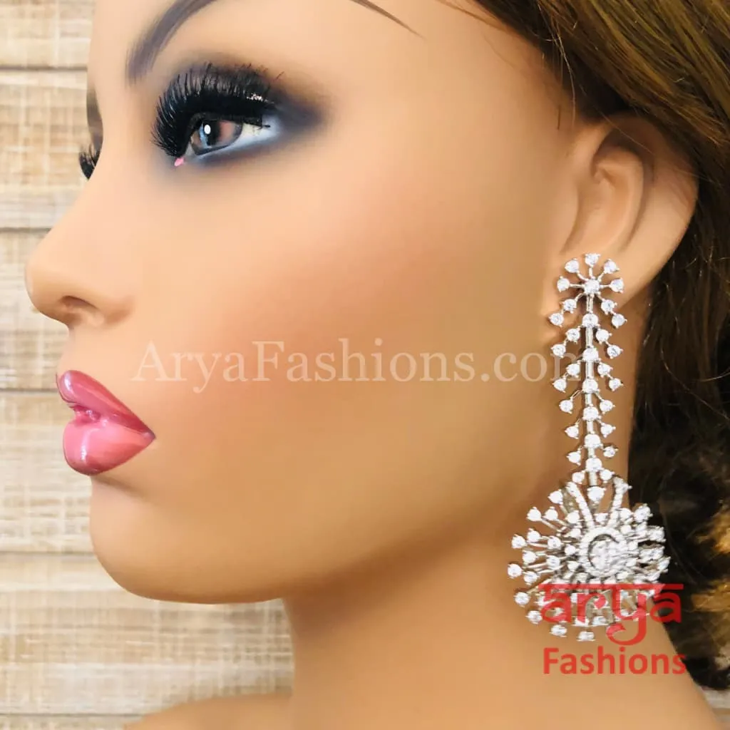 Hira CZ Designer Statement Earrings