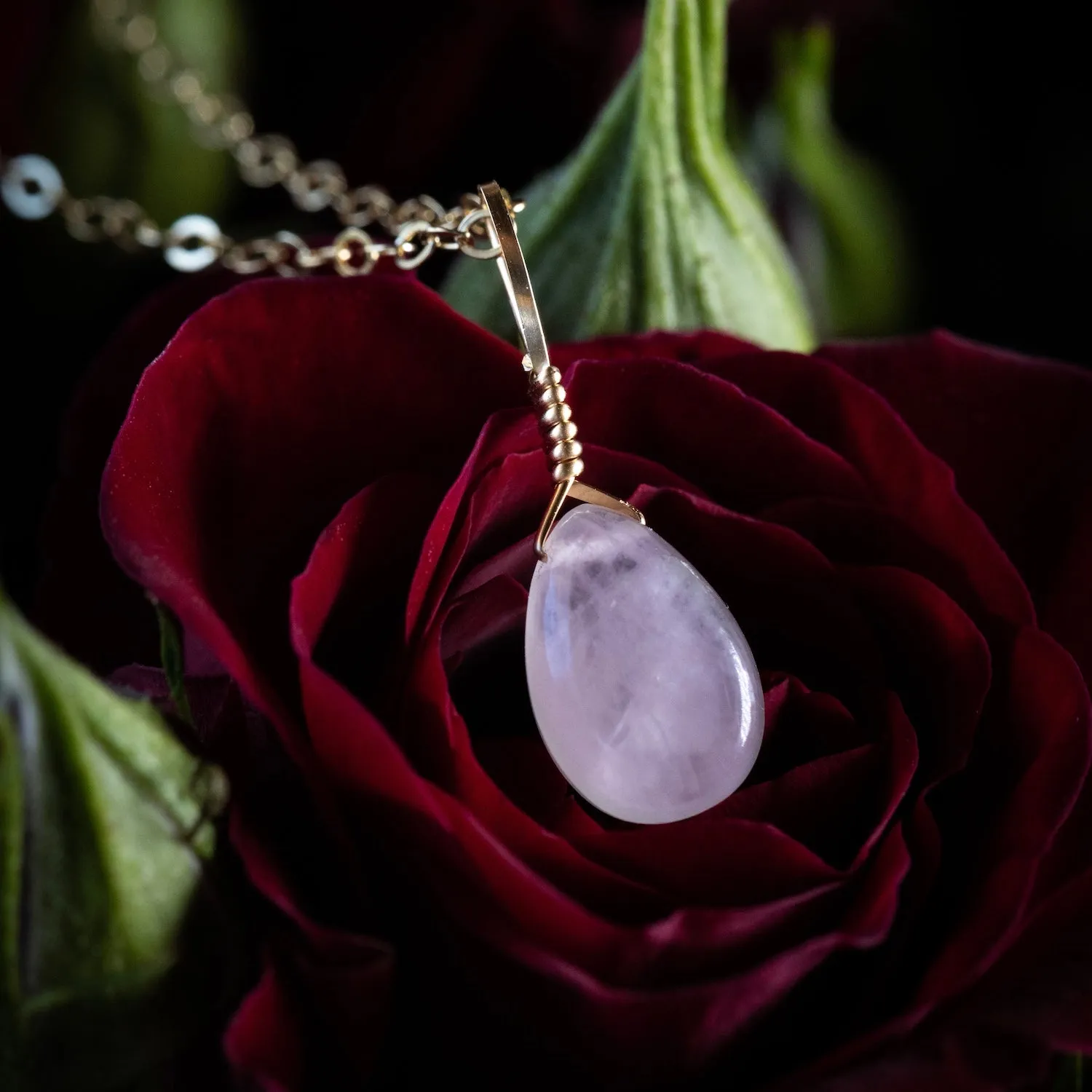 Intention Necklace Bottle - Love Rose Quartz