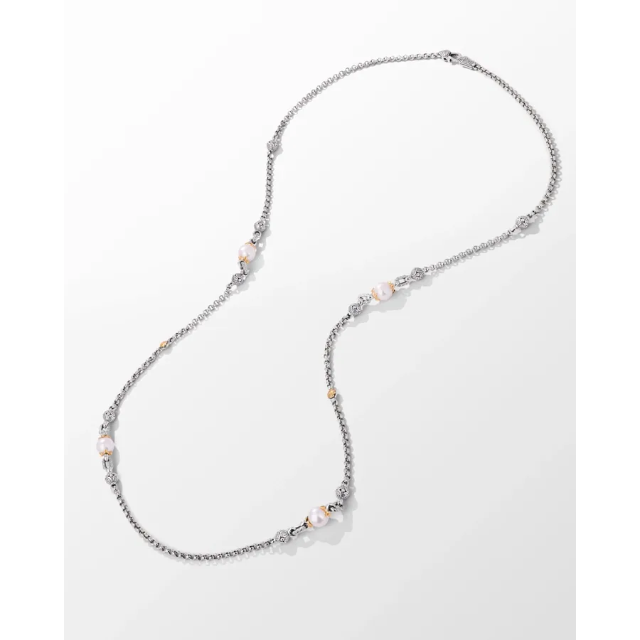 Konstantino Muse Silver and Gold Pearl Necklace