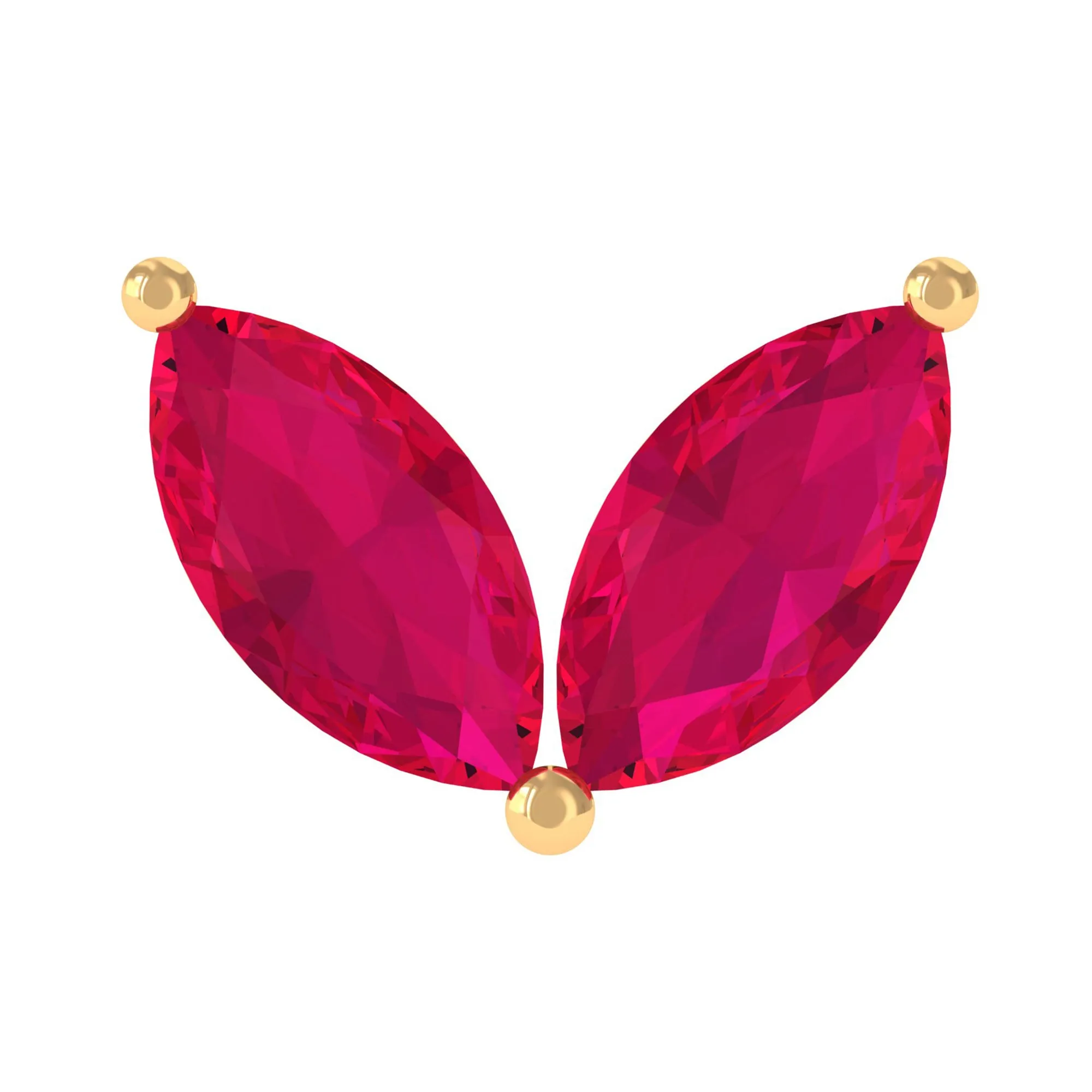 Marquise Ruby Two Stone Cartilage Earring