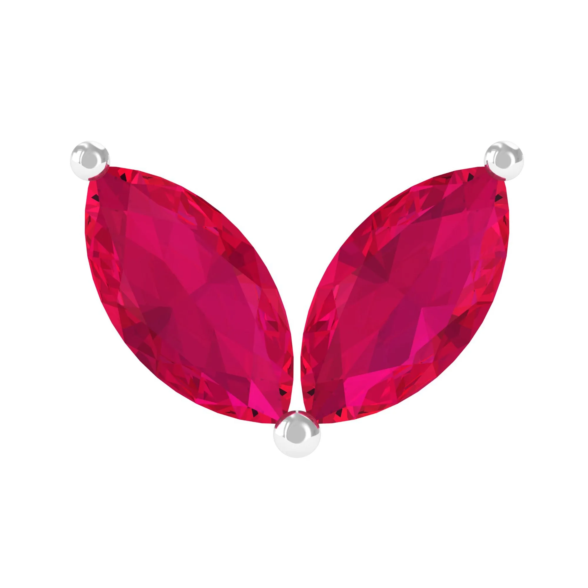 Marquise Ruby Two Stone Cartilage Earring