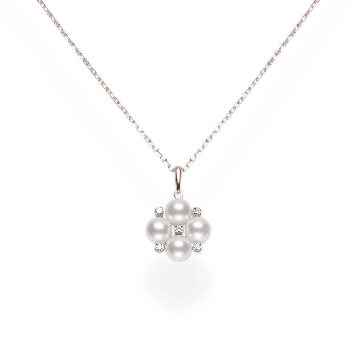 Mikimoto 18K White Gold Pearl Cluster Pendant Necklace, 16-18 inch