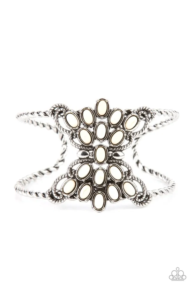 Paparazzi Bracelet ~ Pleasantly Plains - White