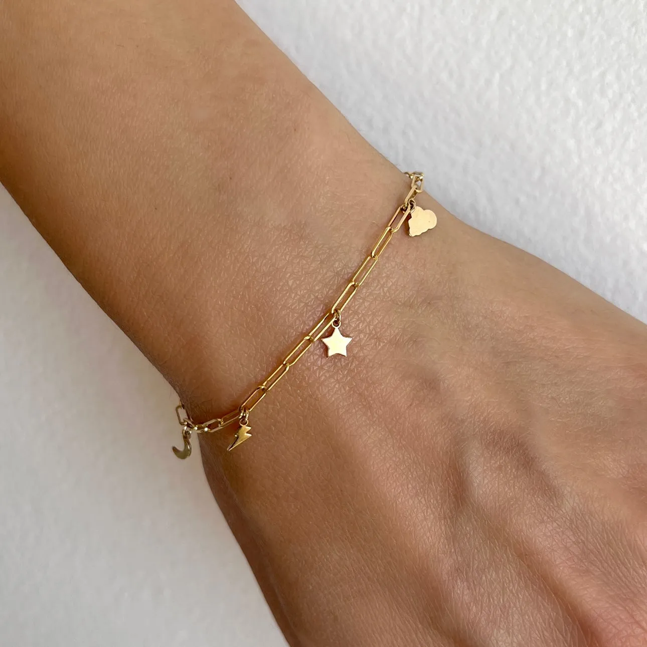 Paper Clip Link Custom Charm Bracelet