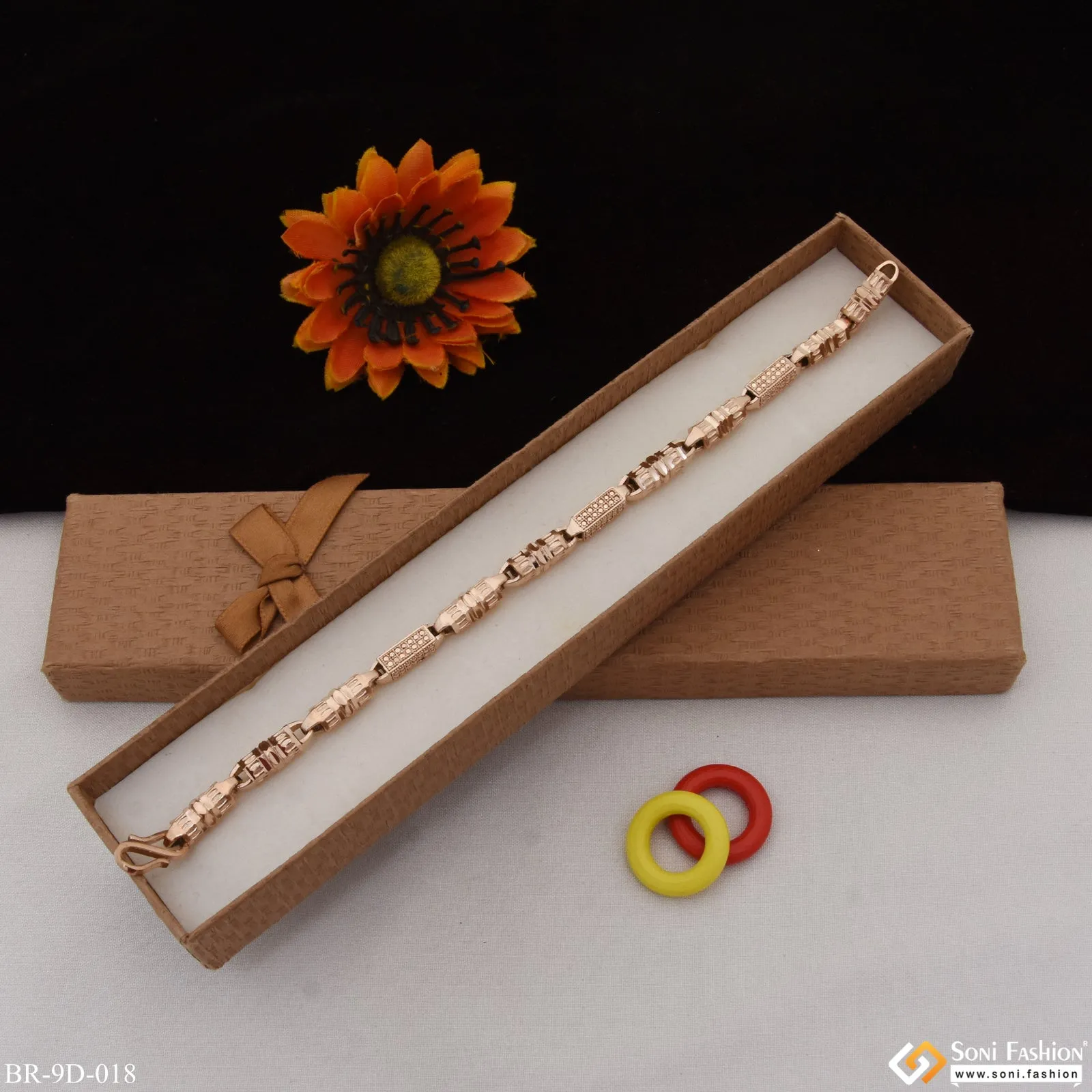 Popular Design Amazing Design Rose Gold Color Bracelet for Men - Style D018