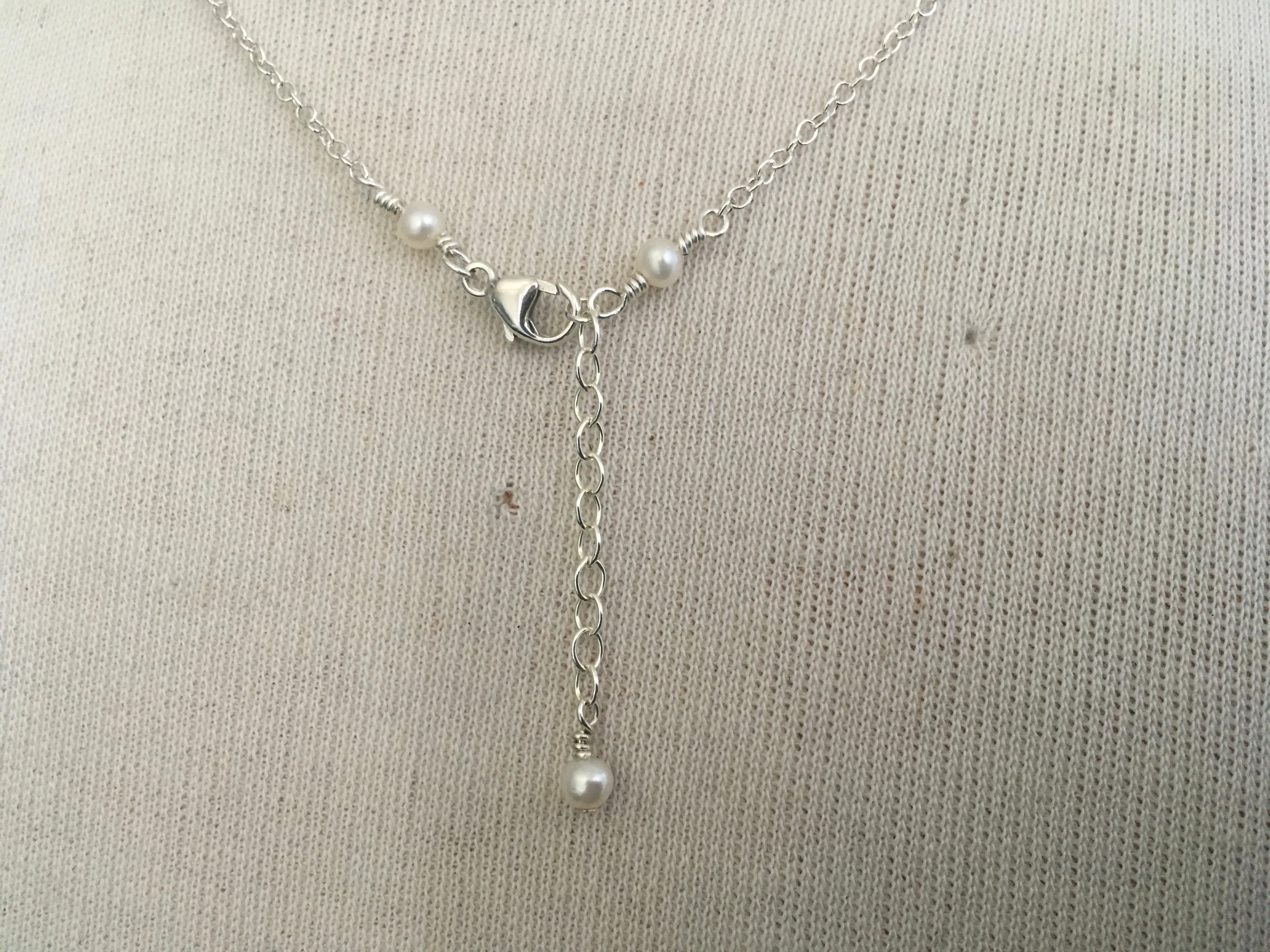 Real Freshwater Pearl Pendant Necklace & Earring Set | Five Pearl Choker | 3 Pearl Dangle Earrings | Bridesmaid Gift