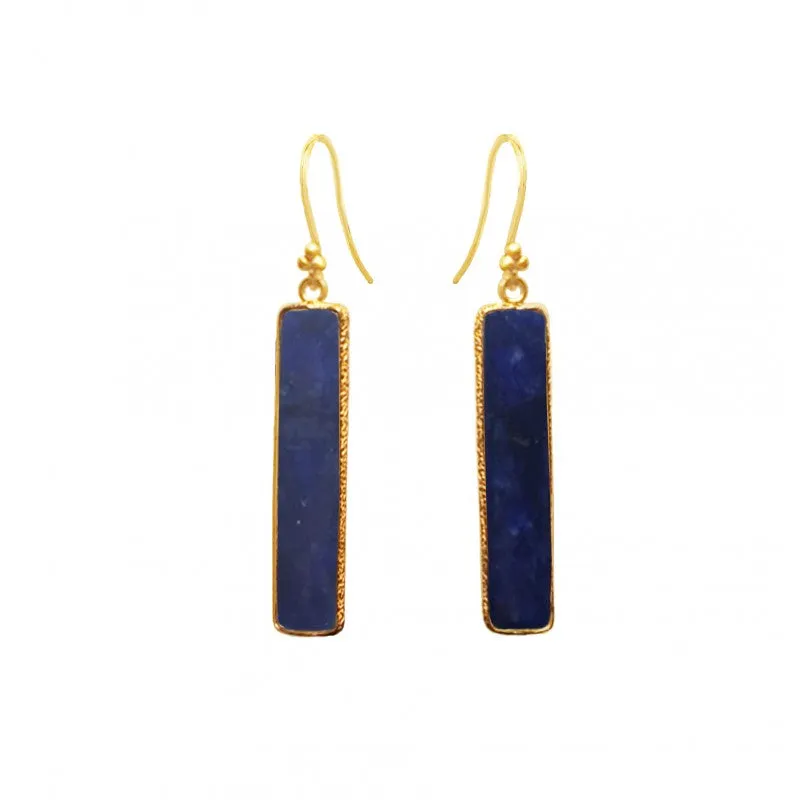 Rectangle Sapphire Earrings