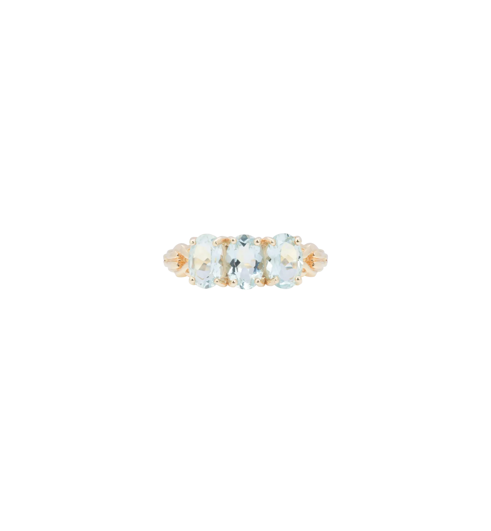 Rose Aquamarine Ring 14K