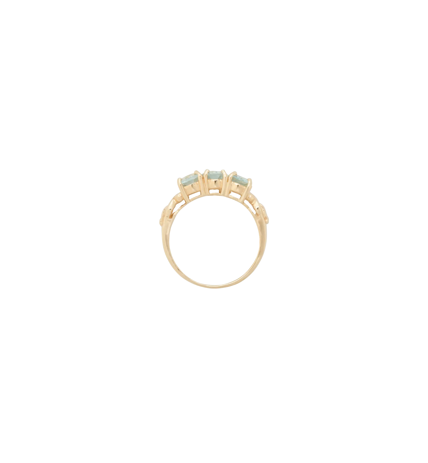 Rose Aquamarine Ring 14K