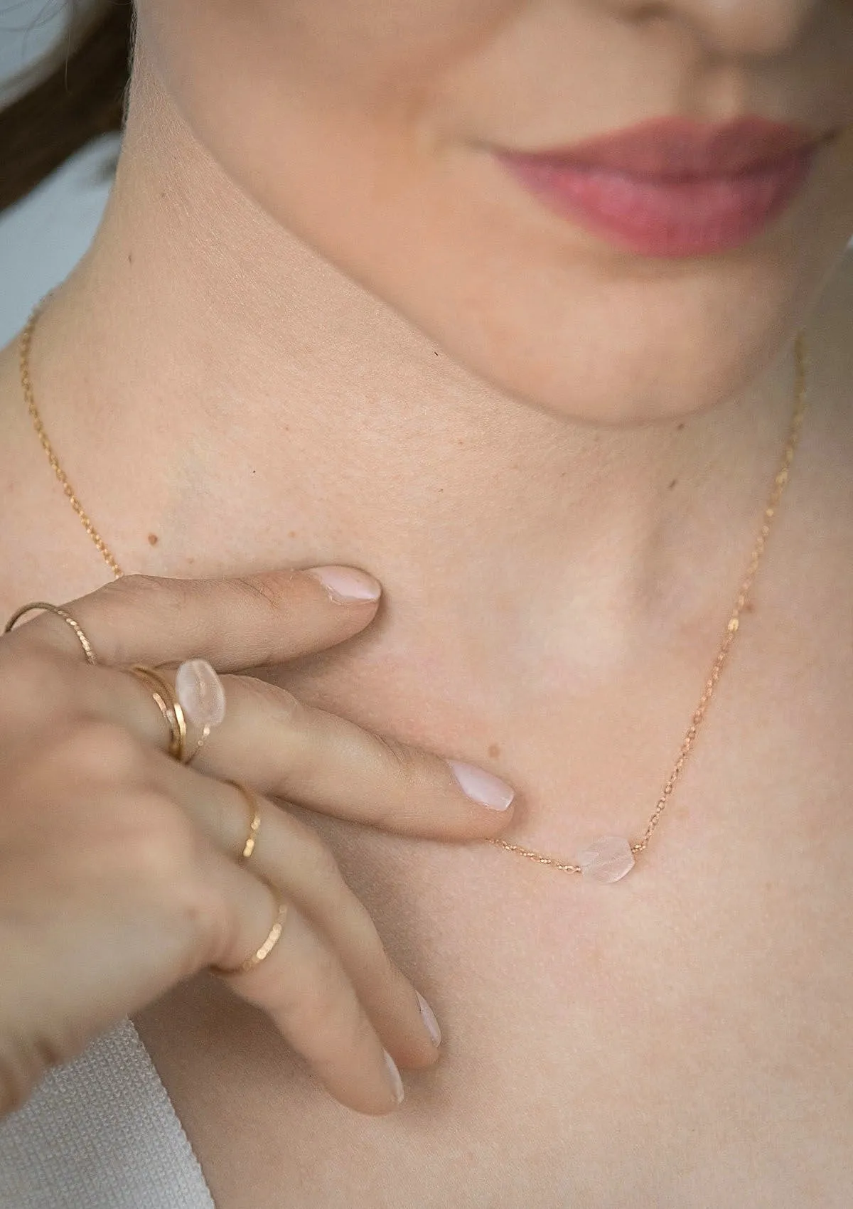Rose Quartz Point Necklace