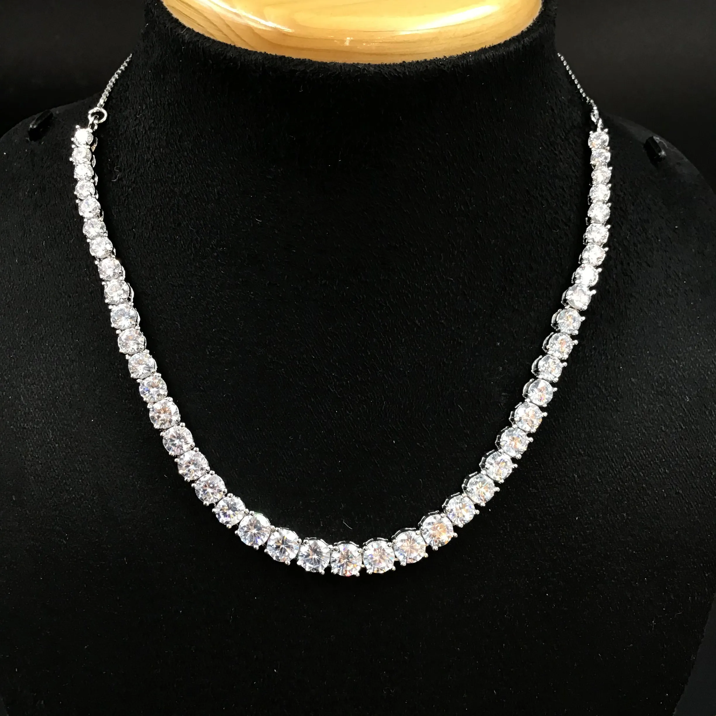 Round Neck Zircon/AD Necklace Set 3167-11