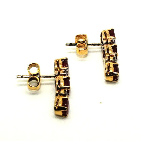 Ruby & Diamond 3-stone Earrings