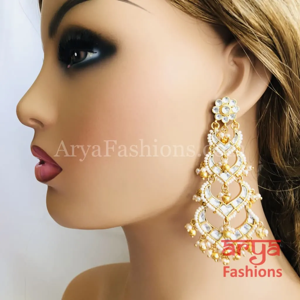 Saba Ruby Pearl Jadau Kundan jhumka earrings