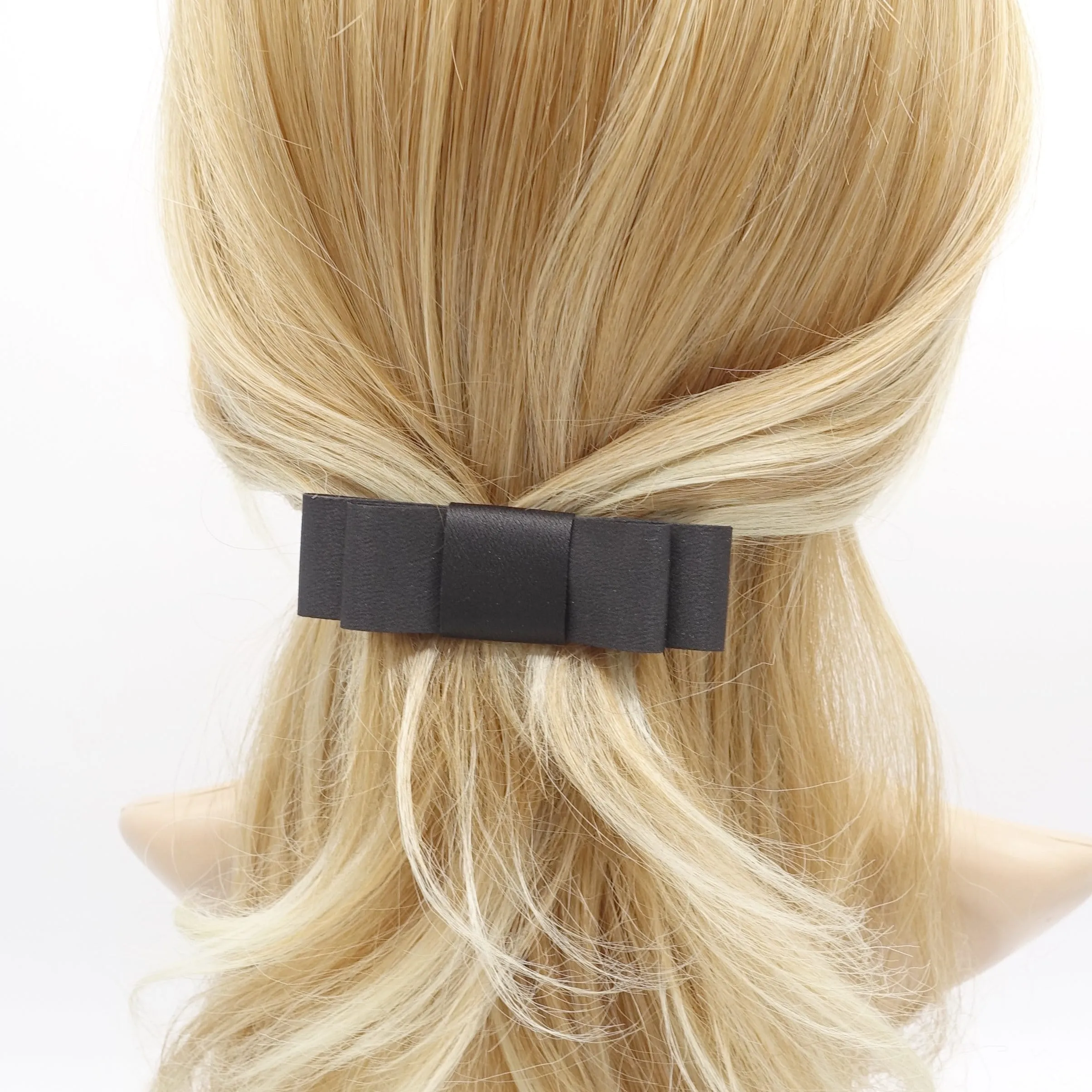 satin flat hair bow for women