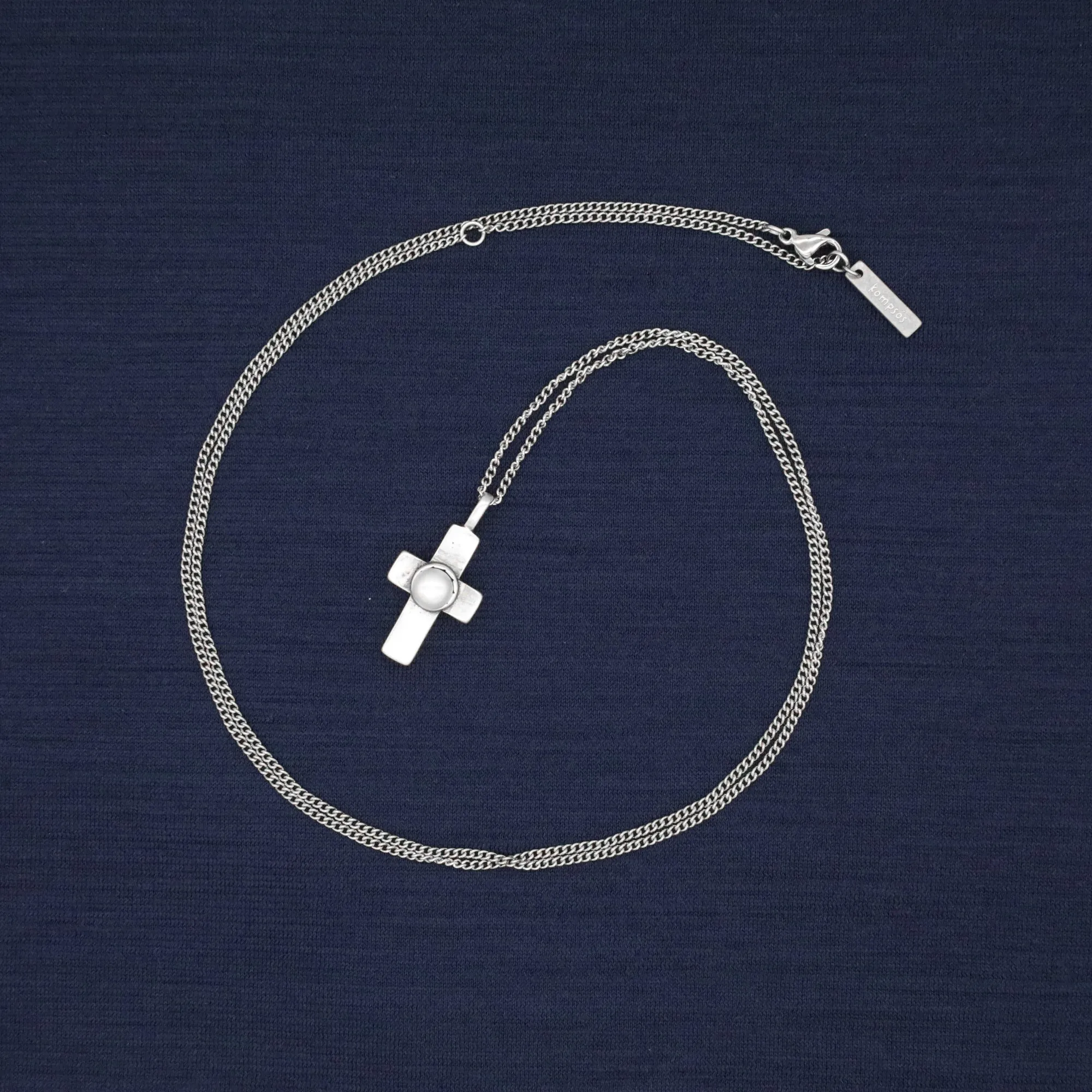 Silver Cross With Freshwater Pearl Necklace