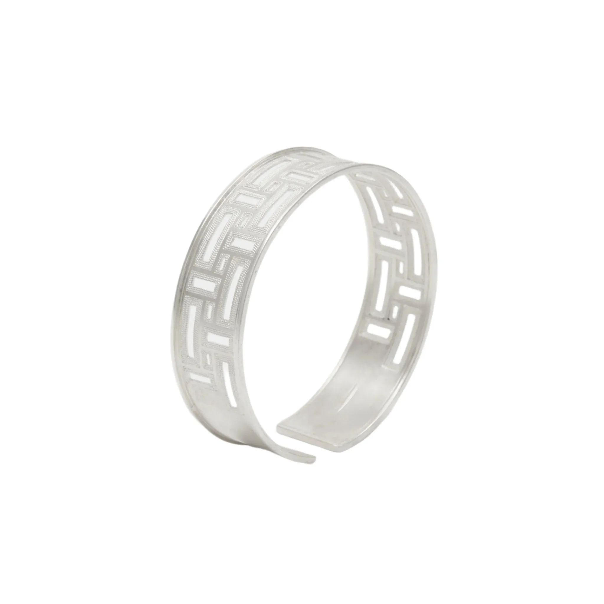 Silver Labyrinth Cuff Bracelet