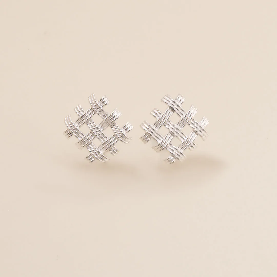 Silver Weave Stud Earrings