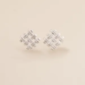 Silver Weave Stud Earrings