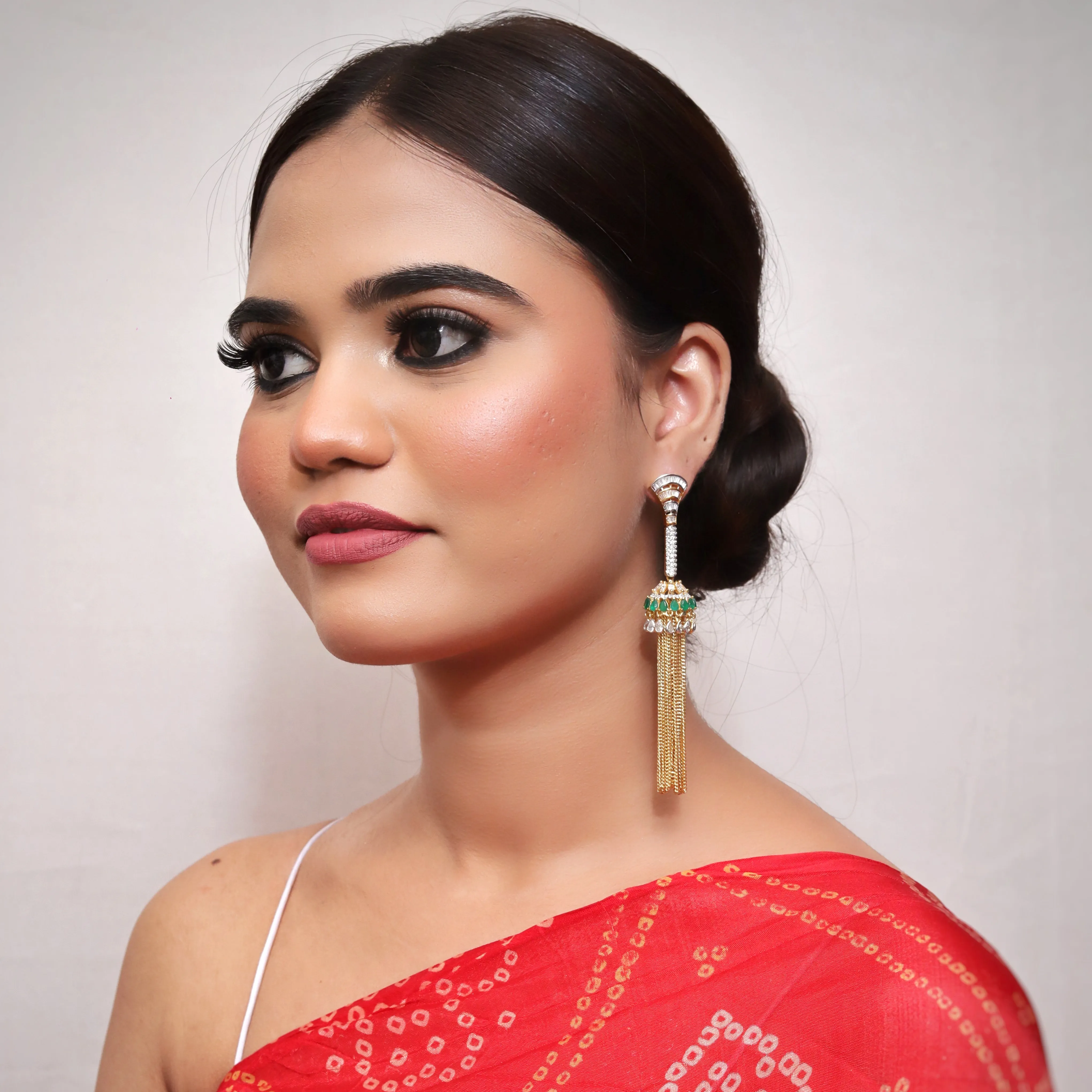 Tassles Long Jhumki Zircon/AD Earring 8865-100