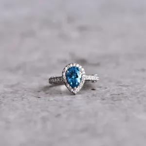 Teardrop Delight - Blue Topaz Ring
