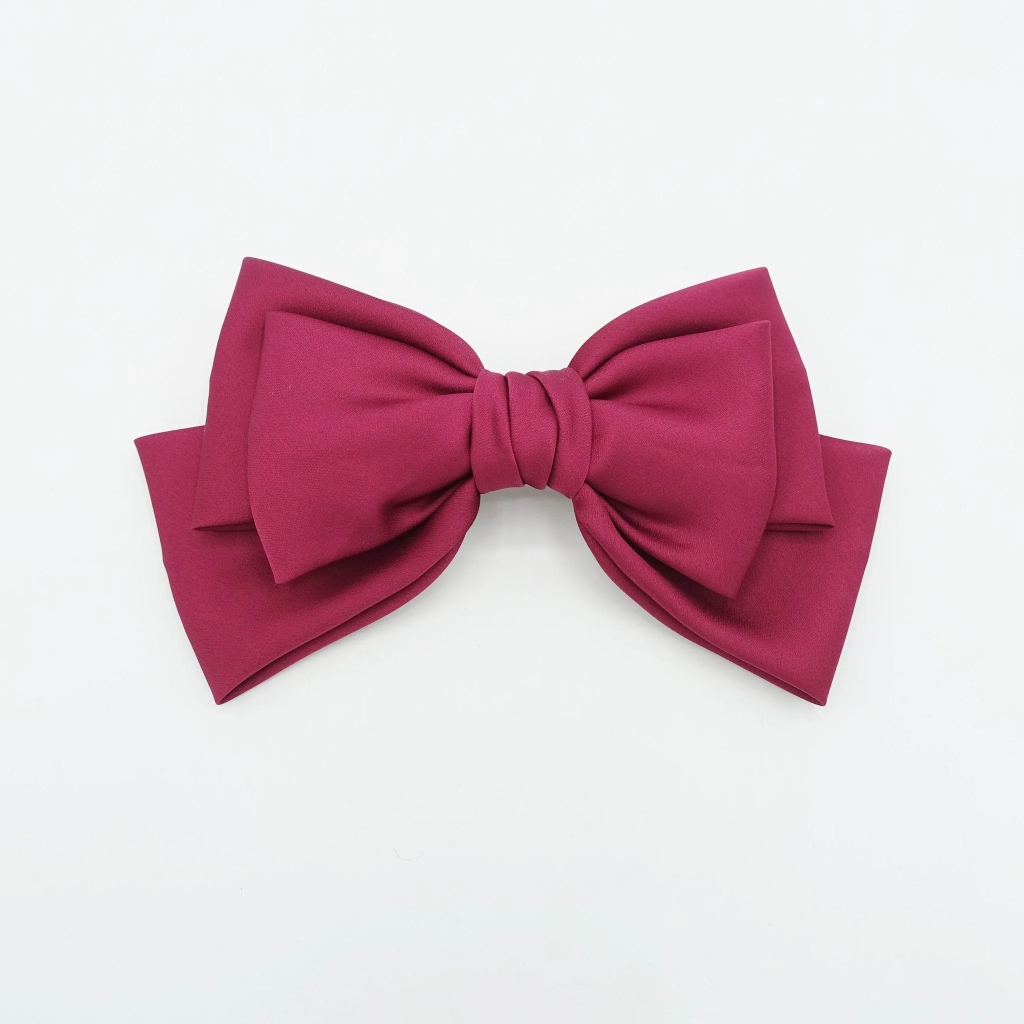 triple satin hair bow moderate style hair accessory for women