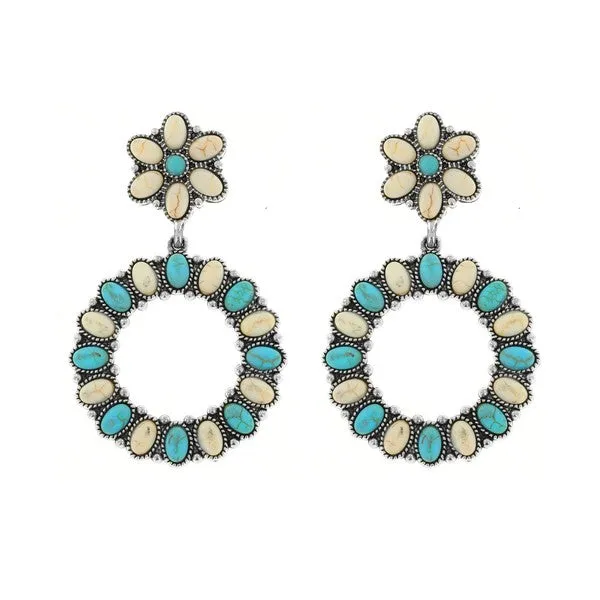 WESTERN TURQUOISE CIRCLE EARRINGS