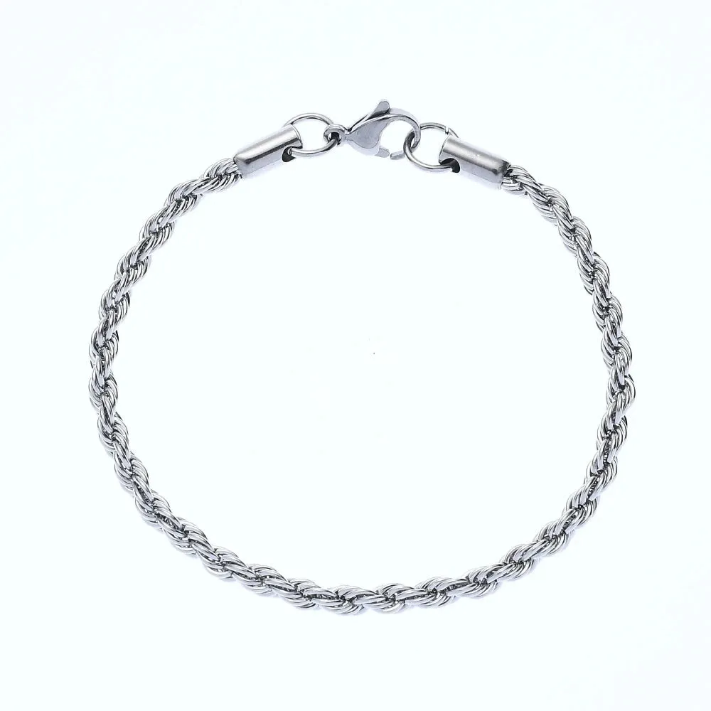 Wholesale Price 316L Stainless Steel Plated Gold Black Twisted Rope Chain Bracelet For Men and Women Fashion Gift Jewelry