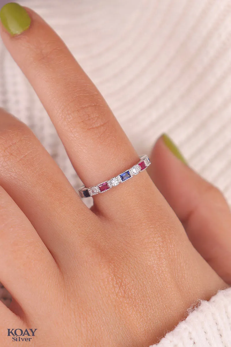 Zircon Pink & Blue Ring (02)